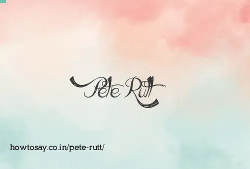 Pete Rutt