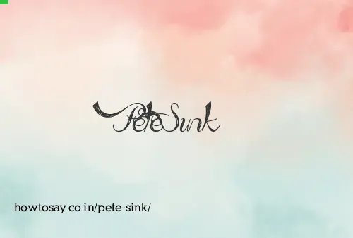 Pete Sink