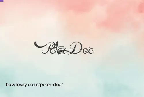 Peter Doe