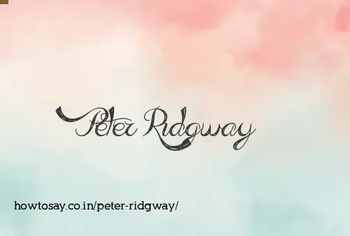Peter Ridgway