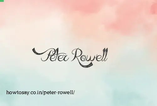 Peter Rowell