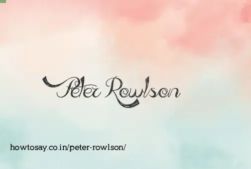 Peter Rowlson