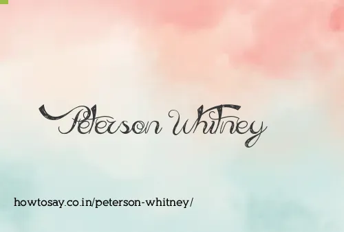 Peterson Whitney
