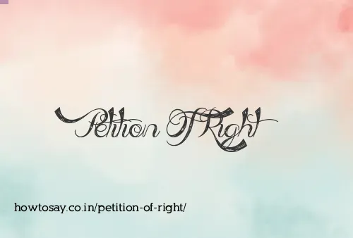 Petition Of Right