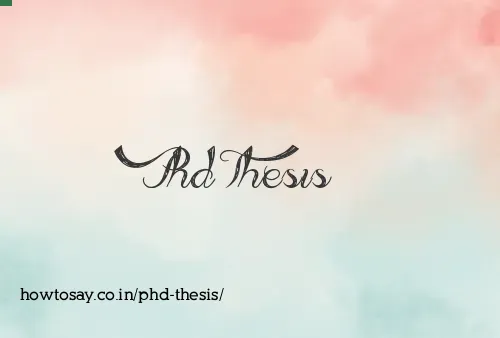 Phd Thesis