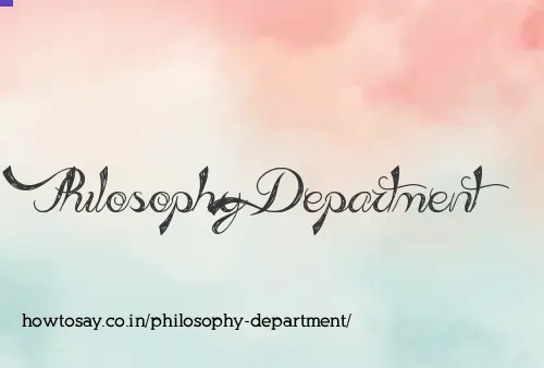 Philosophy Department