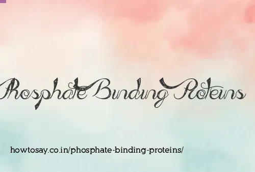 Phosphate Binding Proteins