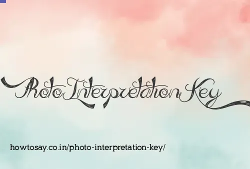 Photo Interpretation Key