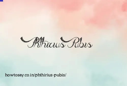 Phthirius Pubis
