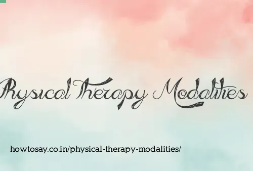 Physical Therapy Modalities