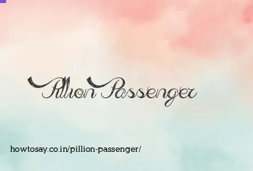 Pillion Passenger