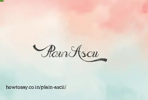 Plain Ascii