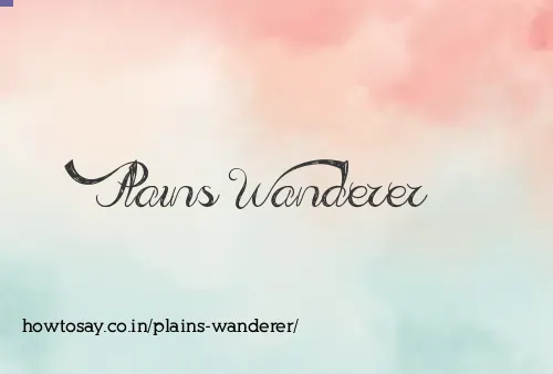 Plains Wanderer