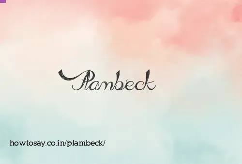 Plambeck
