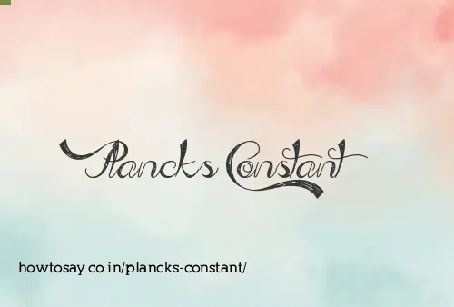 Plancks Constant