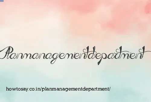 Planmanagementdepartment