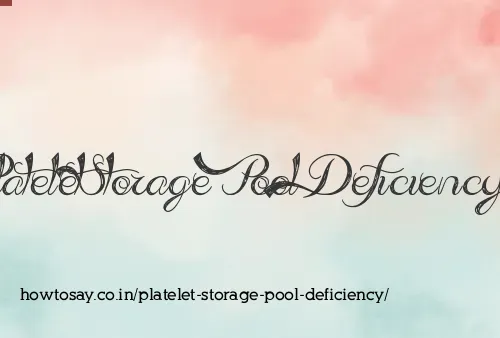 Platelet Storage Pool Deficiency