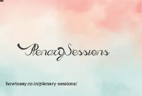 Plenary Sessions