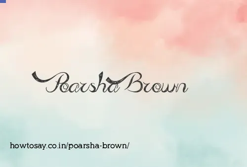 Poarsha Brown