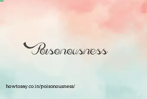 Poisonousness