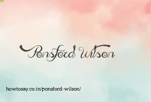 Ponsford Wilson