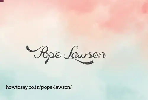 Pope Lawson