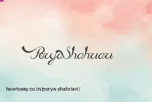 Porya Shahriari