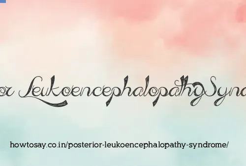 Posterior Leukoencephalopathy Syndrome