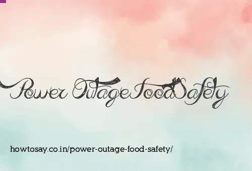 Power Outage Food Safety