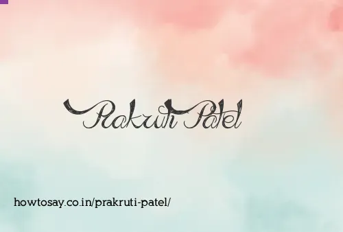 Prakruti Patel