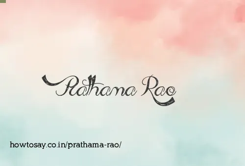 Prathama Rao