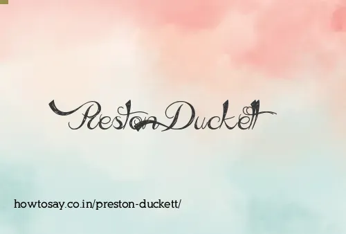 Preston Duckett