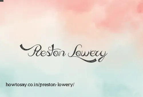 Preston Lowery