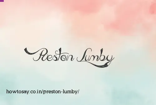 Preston Lumby