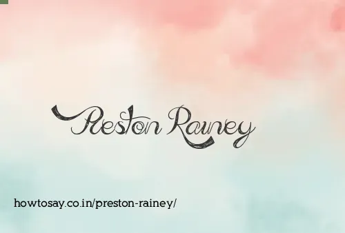 Preston Rainey