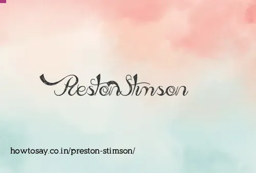 Preston Stimson