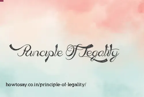 Principle Of Legality