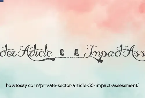 Private Sector Article 50 Impact Assessment