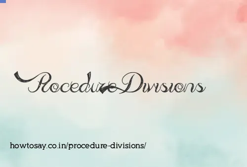 Procedure Divisions