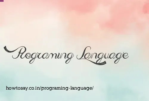 Programing Language