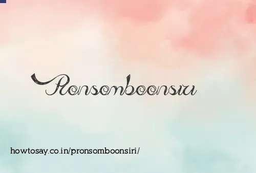Pronsomboonsiri