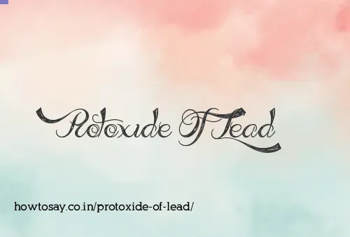 Protoxide Of Lead