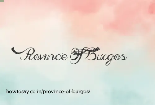 Province Of Burgos