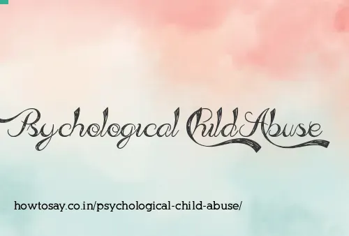 Psychological Child Abuse