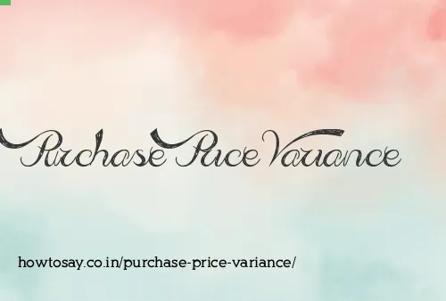 Purchase Price Variance
