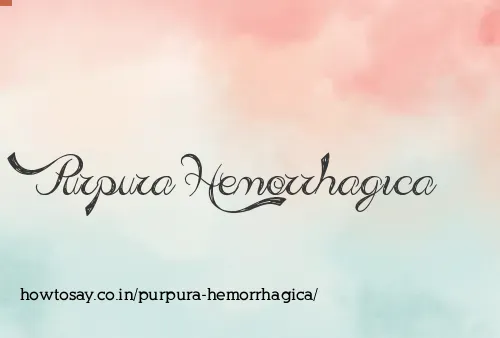 Purpura Hemorrhagica