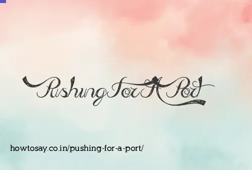 Pushing For A Port