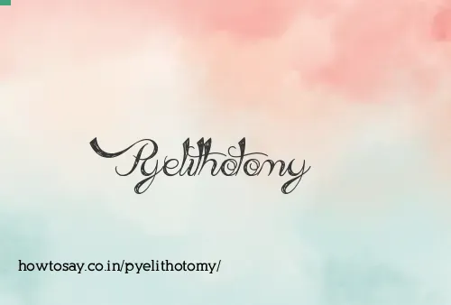 Pyelithotomy