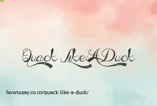 Quack Like A Duck