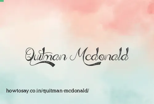 Quitman Mcdonald